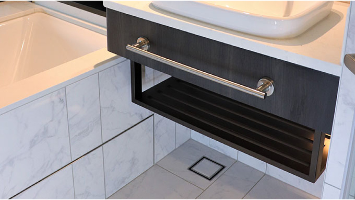 InvisiDrain tile insert drain grate under sink product slider image