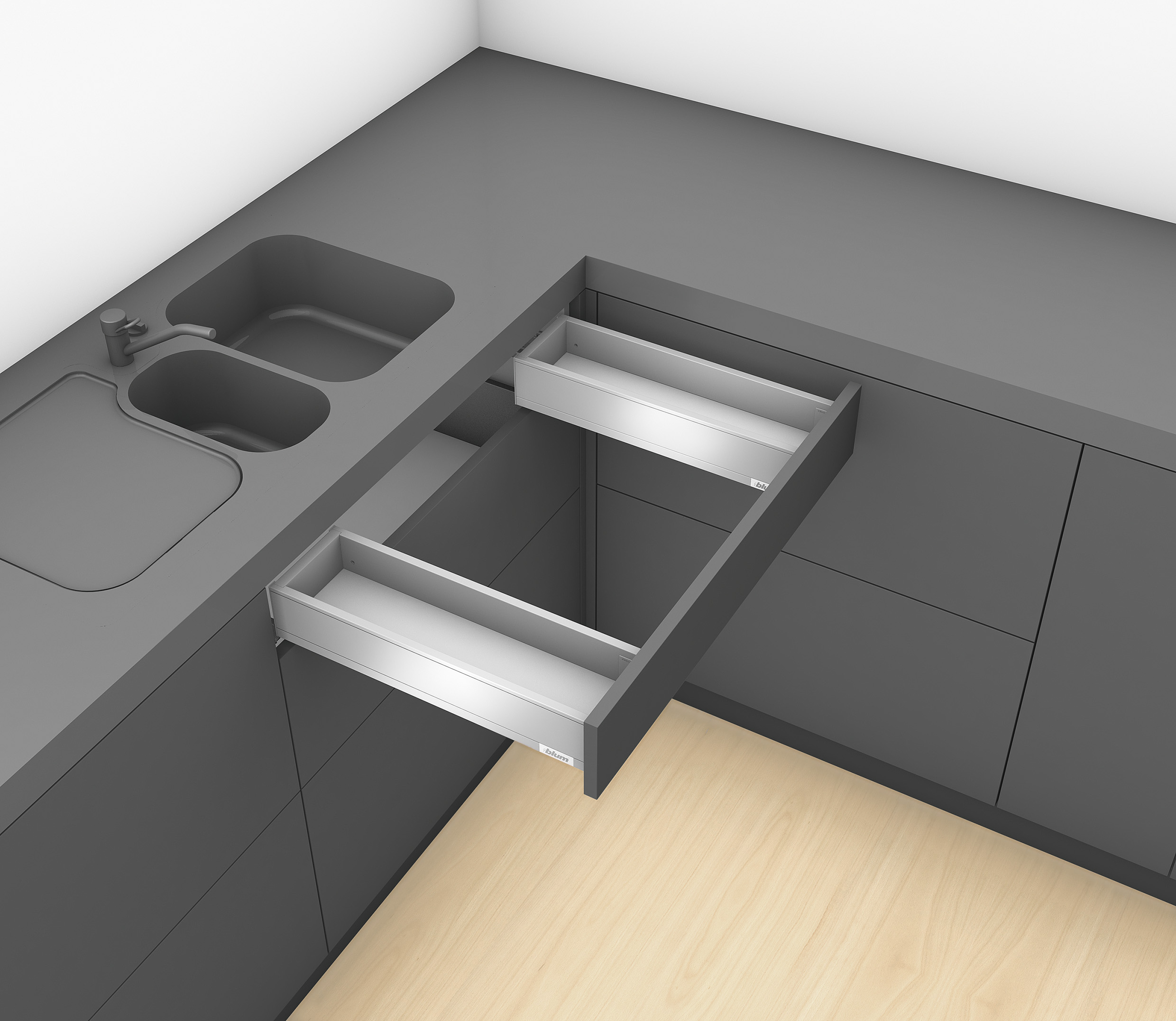 Sink Drawer — Cabinet Application by Blum – EBOSS