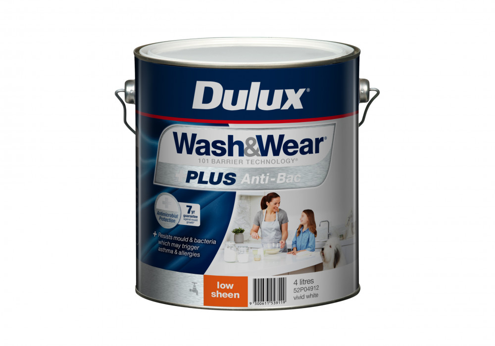 Dulux Wash&Wear +PLUS Anti-Bac Low Sheen