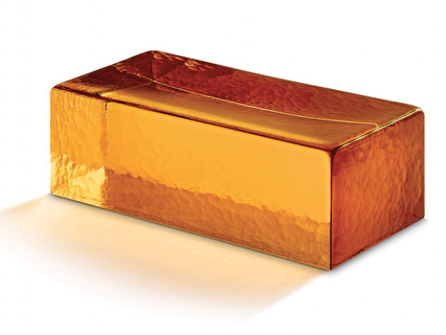 Golden Amber Venetian Glass Brick
