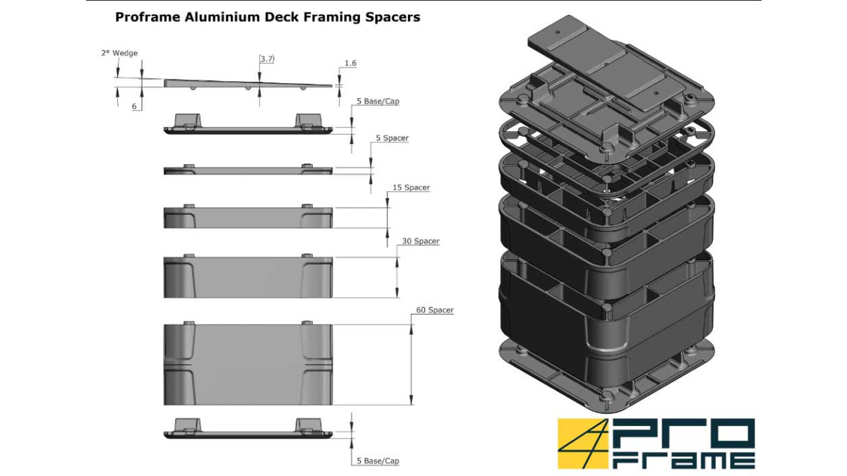 ed proframe aluminium deck framing spacers v2