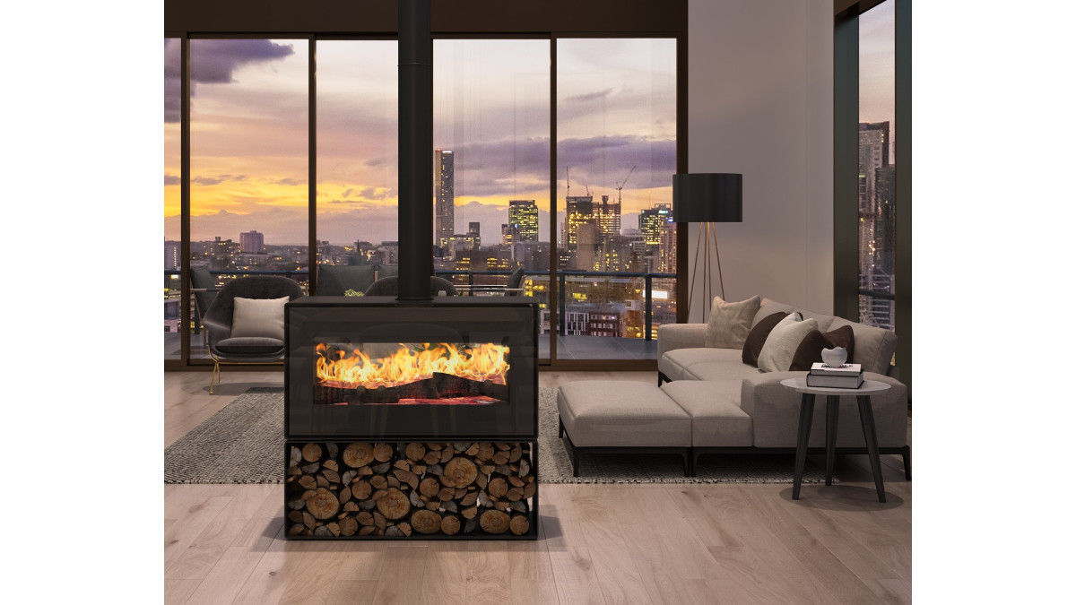 Visionline Taurus Double Sided Fireplace crop
