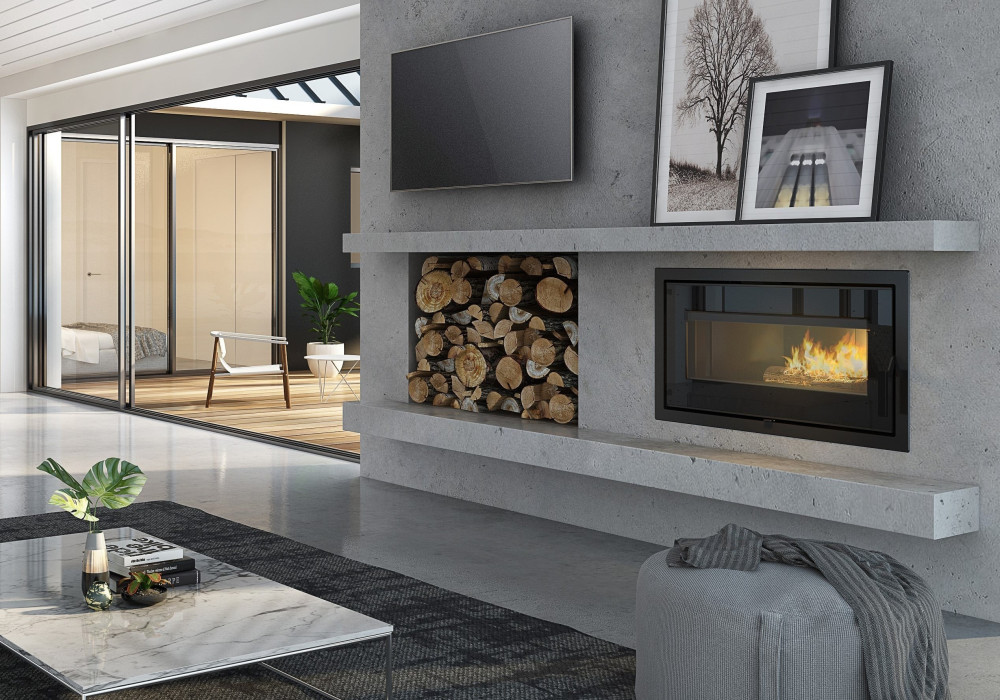 VisionLINE Taurus Clean Air Wood Fire — Inbuilt