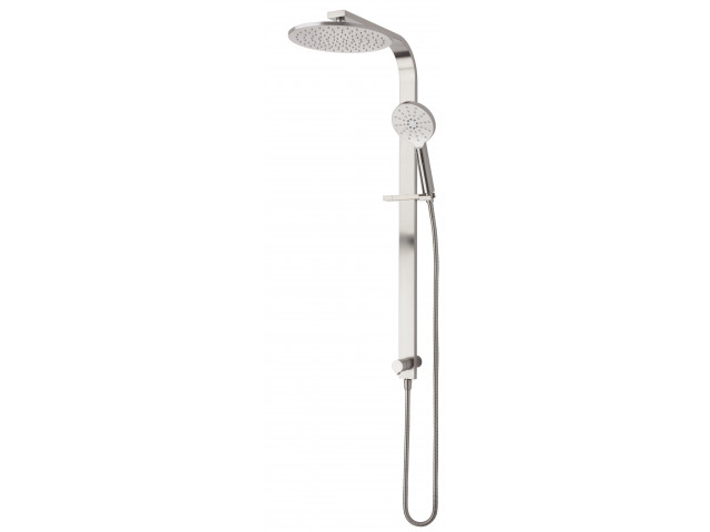 Olympia Round Double Head Shower Brushed Nickel