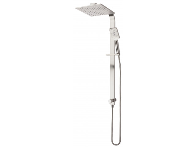 Olympia Square Double Head Shower Brushed Nickel