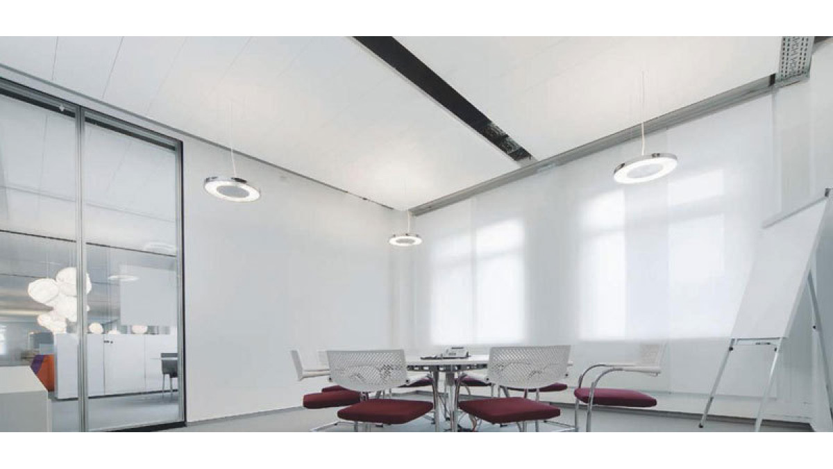 It can be a challenge to incorporate surfaces that absorb sound into your design, so you might like to consider the AMF Thermatex Sonic Sky raft as a solution to optimising the acoustics of your space.