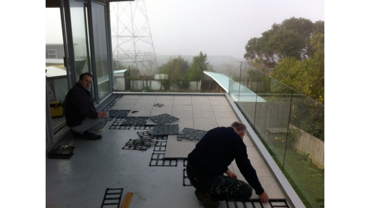 A residential project in Napier showing the plastic protector plates.