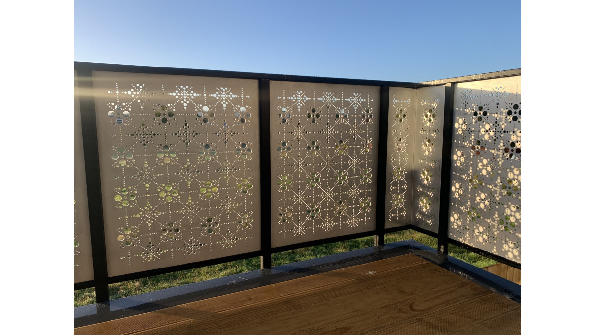 Marrakech style perforated Sheet in Clearspan Ali Sheet.