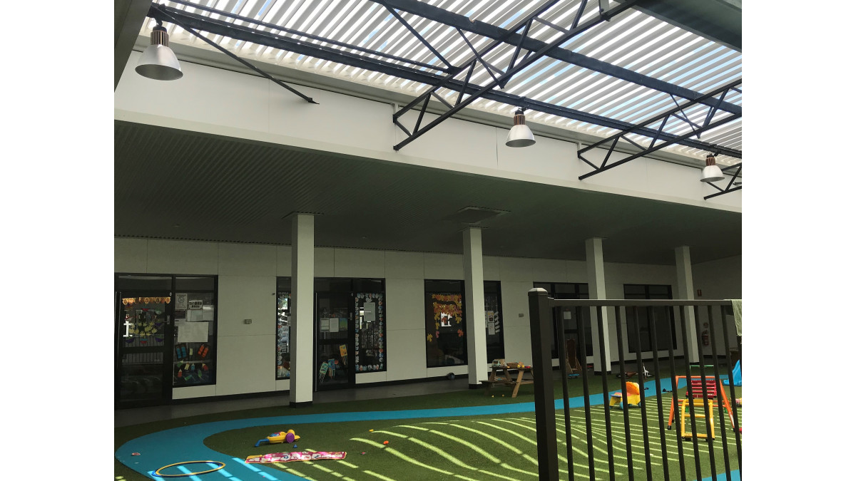 Louvretec's Translucent Opening Roofs at Treetops Early Learning Centre.