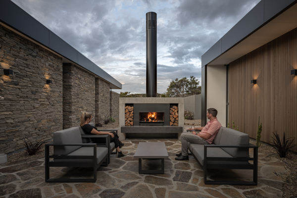 Bendigo Terrace: Central Otago Home Features Two Escea Outdoor Fireplaces