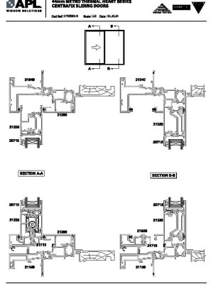 APL Metro Thermal Heart Sliding Door CFX Drawings pdf