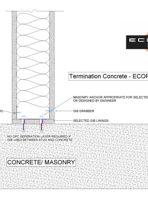 Termination Concrete ECOPLUS Standard Stud GIB Backed pdf