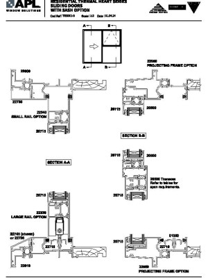 APL Residential Thermal Heart Sliding Doors Drawings pdf