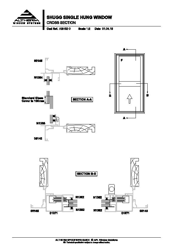 Drawings for Residential Shugg Vertical Sliding Windows by ALTHERM ...
